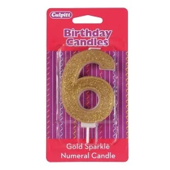 Culpitt Cijferkaars #6 Goud met Glitter Outlet