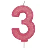 Culpitt Cijferkaars #3 Roze met Glitter Clearance