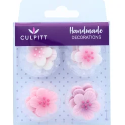 Culpitt Suikerdecoratie Bloemen Roze 12st. Hot