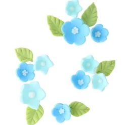 Culpitt Suikerdecoratie Bloemen en Bladeren Blauw 16st. Hot