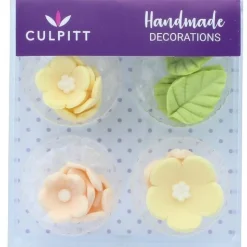 Culpitt Suikerdecoratie Bloemen en Bladeren Geel 16st. Best