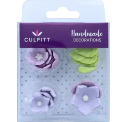 Culpitt Suikerdecoratie Bloemen en Bladeren Lila 16st. Best