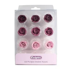 Culpitt Suikerdecoratie Rozen Ombré Paars 12st. Hot