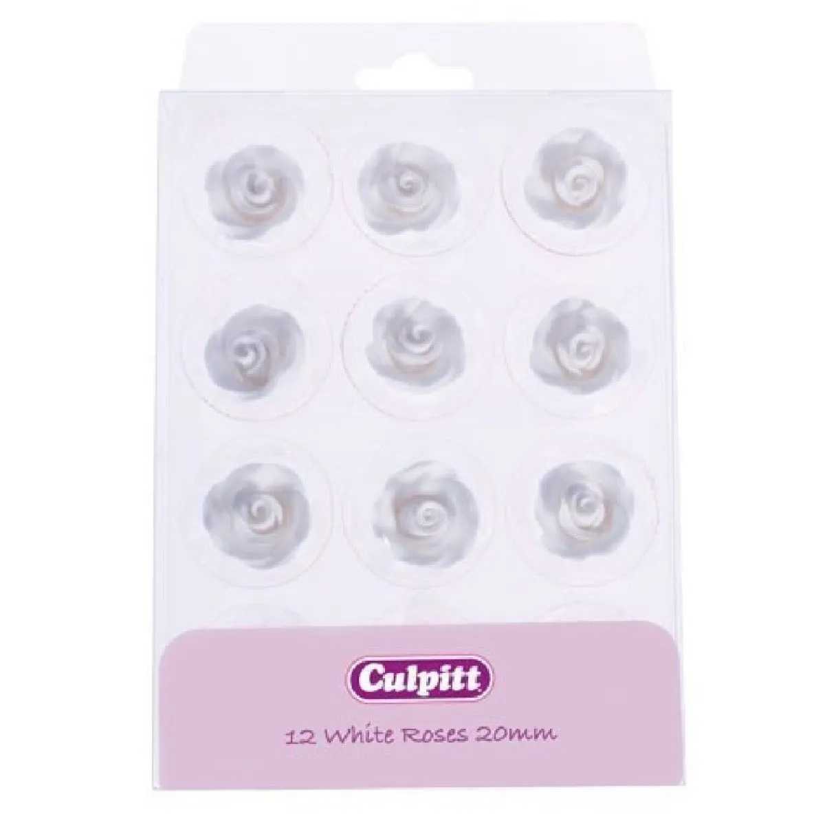 Culpitt Suikerdecoratie Rozen Wit 12st. Sale