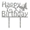 Culpitt Taarttopper Acryl Happy Birthday Zilver 150x85mm Clearance