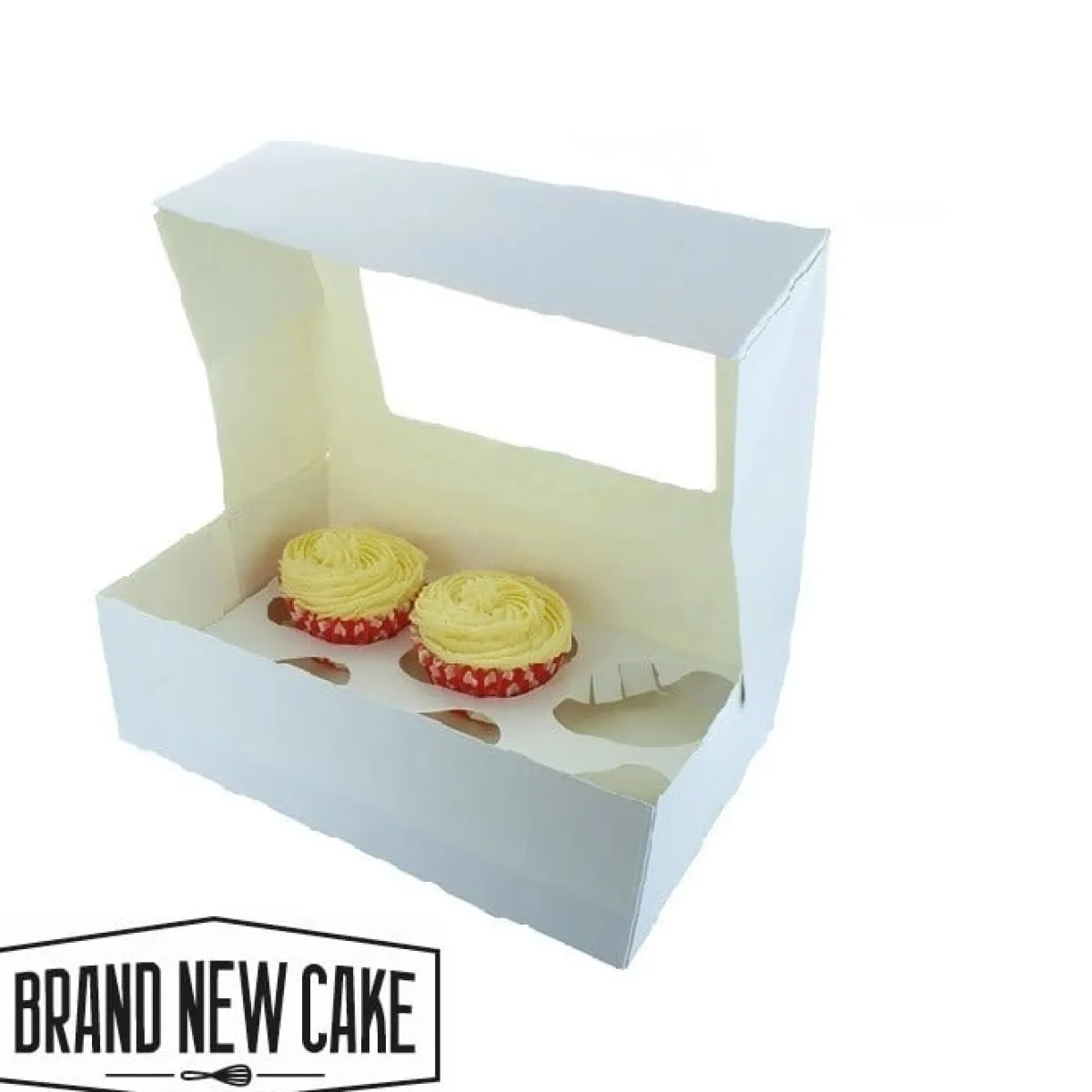 BrandNewCake Cupcake Doosje 6 / 12 MINI Wit (incl. tray-venster) 25st. Outlet