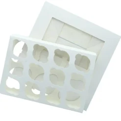 BrandNewCake Cupcake Doosje 6 / 12 MINI Wit (incl. tray-venster) 25st. Outlet