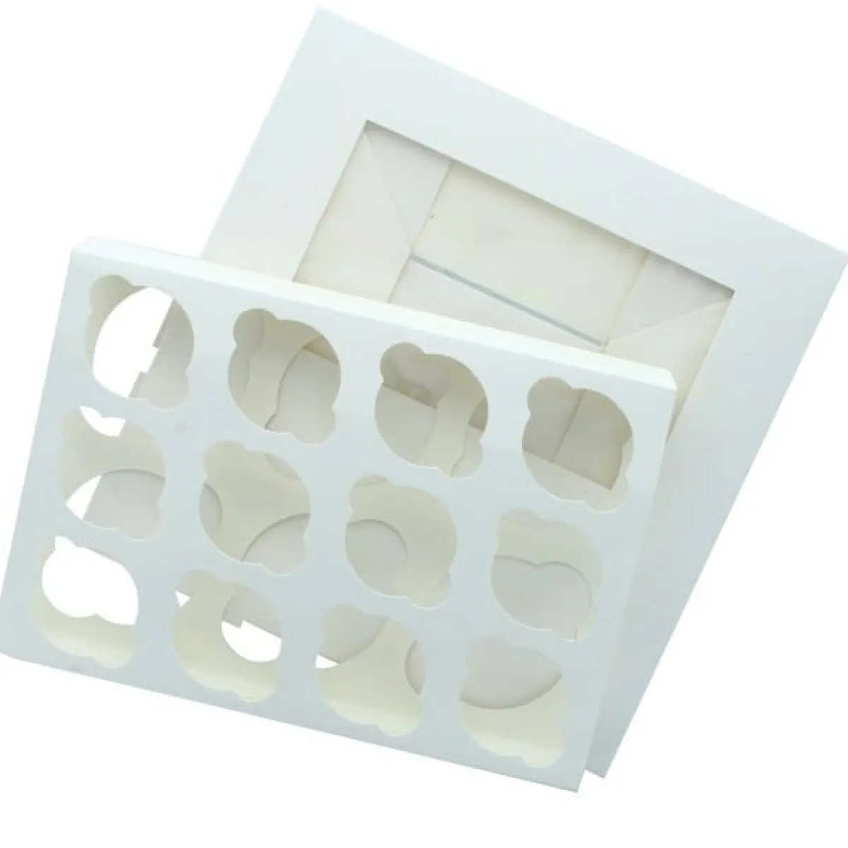 BrandNewCake Cupcake Doosje 6 / 12 MINI Wit (incl. tray-venster) 25st. Outlet