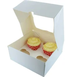 BrandNewCake Cupcake Doosje 4 Wit (incl. tray met venster) 25st. Discount