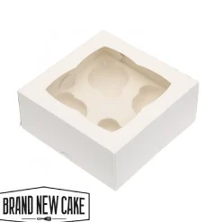BrandNewCake Cupcake Doosje 4 Wit (incl. tray met venster) 3st. Online