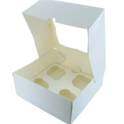 BrandNewCake Cupcake Doosje 4 Wit (incl. tray met venster) 3st. Online