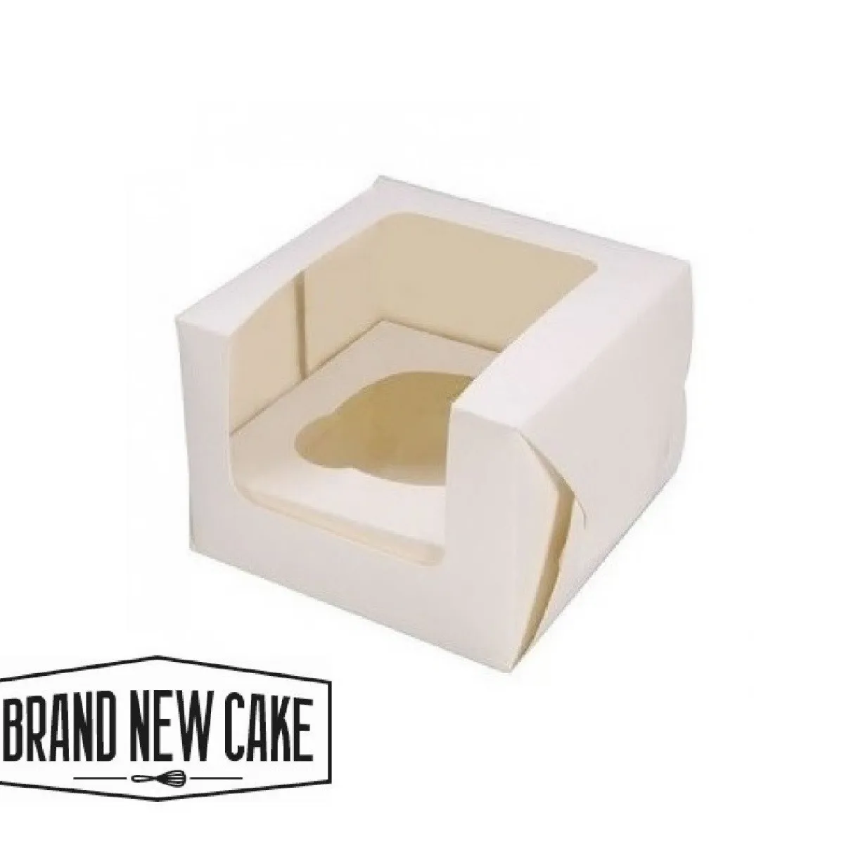 BrandNewCake Cupcake Doosje 1 Wit (incl. tray met venster) 25st. Hot