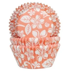 House of Marie Cupcake Vormpjes HoM Aloha Bloem Abrikoos 50x33mm. 50st. New