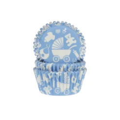House of Marie Cupcake Vormpjes HoM Geboorte Blauw 50x33mm. 50st. Clearance
