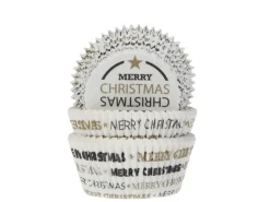 House of Marie Cupcake Vormpjes HoM Merry Christmas Zwart/Goud 50x33mm 50st Online