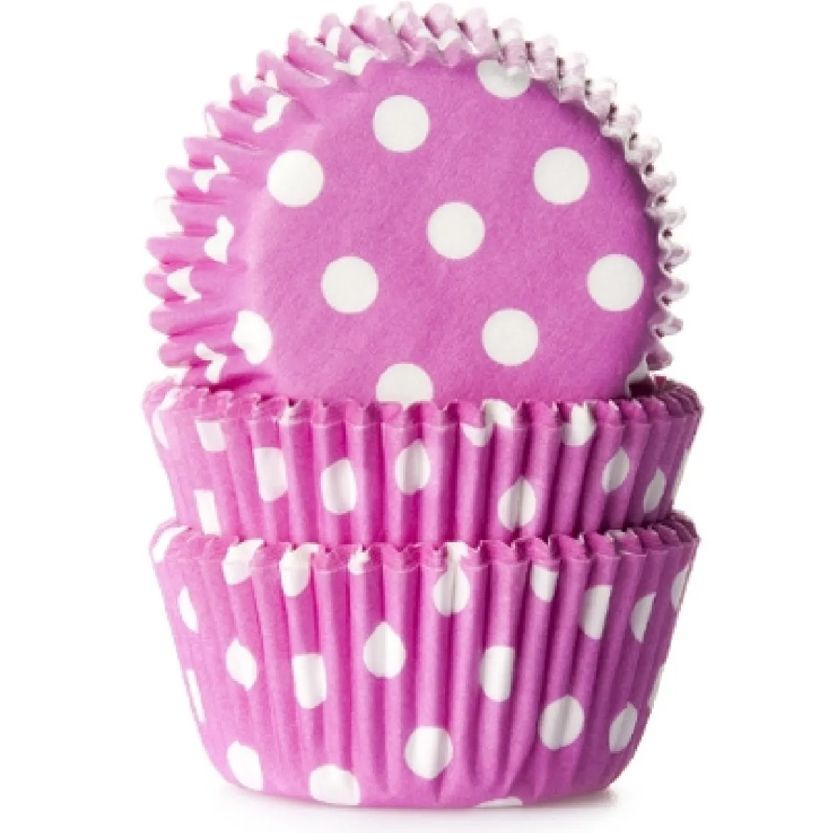 House of Marie Cupcake Vormpjes HoM MINI Polkadot Roze 35x23mm. 60st. Outlet