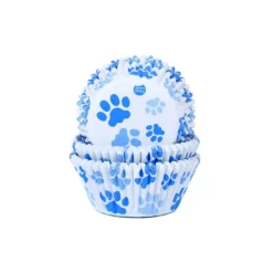 House of Marie Cupcake Vormpjes HoM Pootafdruk Blauw 50x33mm. 50st. New