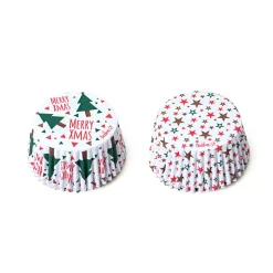 Decora Cupcake Vormpjes Kerst Sterren Ø50x32(h) mm 36 stuks Outlet
