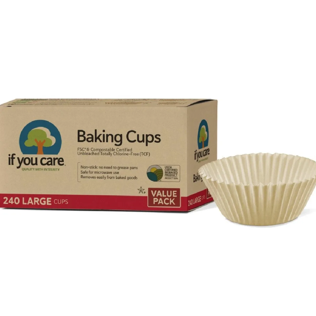 If You Care Cupcake Vormpjes Kraft Ongebleekt 50x35mm 240st. Best