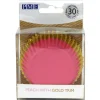 PME Cupcake Vormpjes Roze met Gouden Rand 30 stuks Outlet