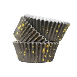 PME Cupcake Vormpjes Zwart met Goud 30 stuks New