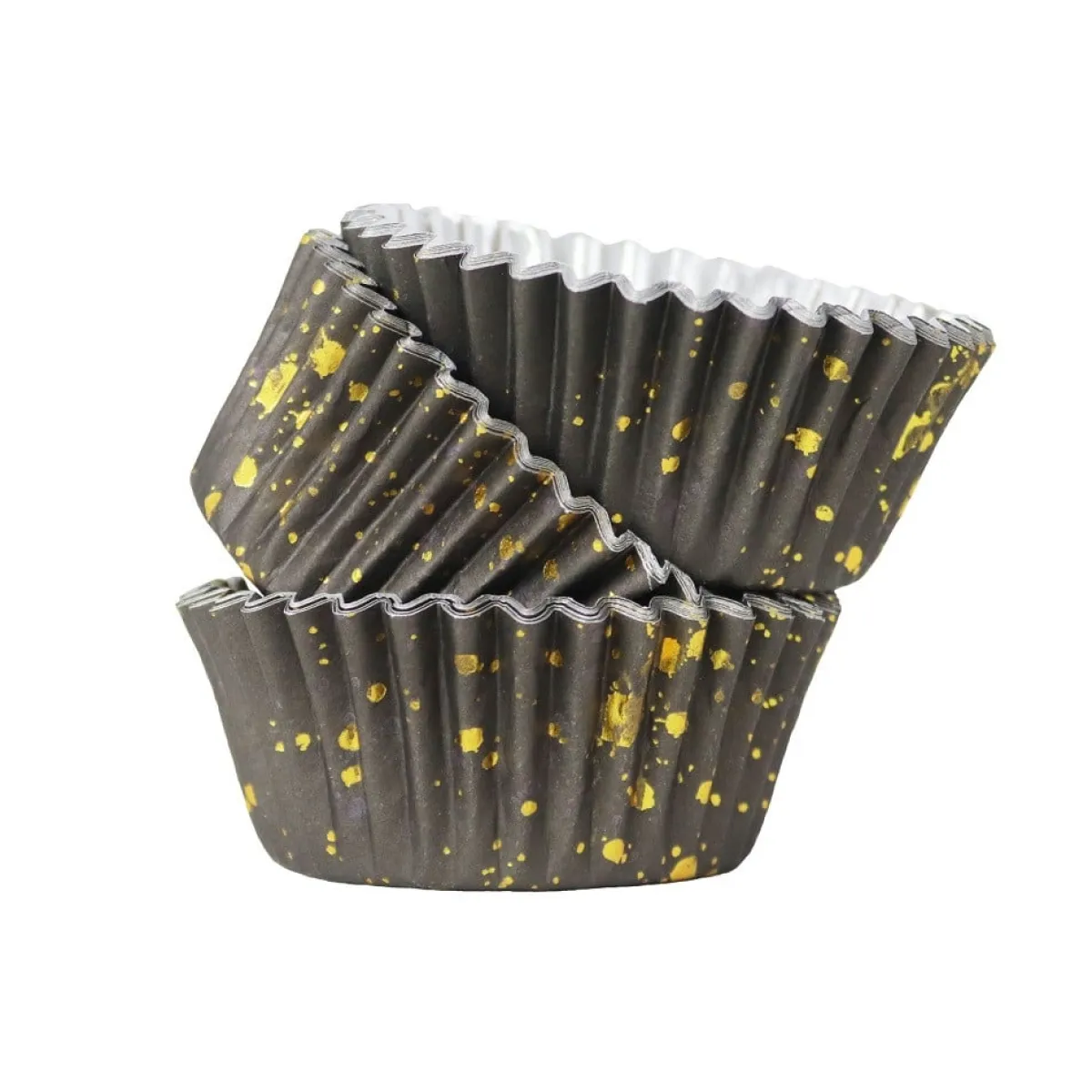 PME Cupcake Vormpjes Zwart met Goud 30 stuks New