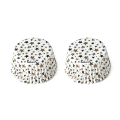 Decora Cupcake Vormpjes Sterren Goud/Zwart Ø50x32(h) mm 36 stuks Sale
