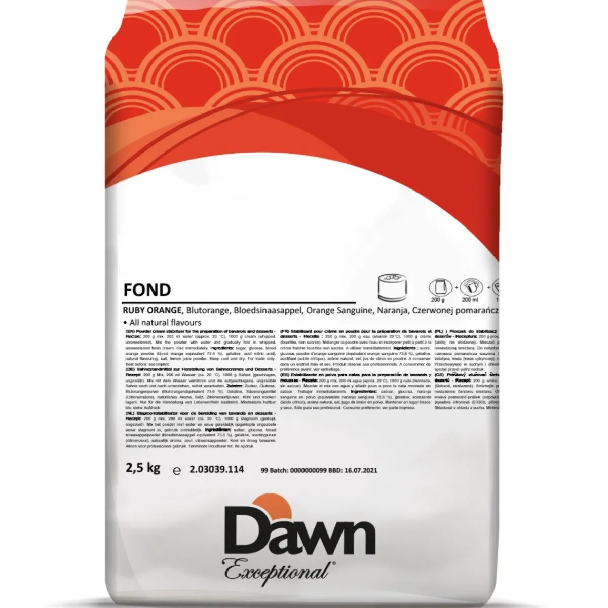 Dawn Fond Bloedsinaasappel Bavarois 2,5kg New