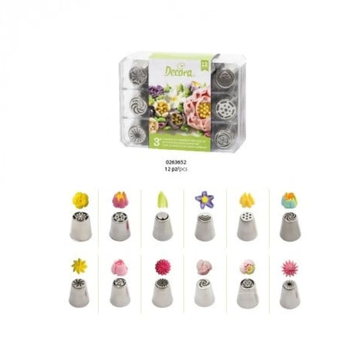Decora Botercrème Spuitmondjes Set #3 12 stuks Hot
