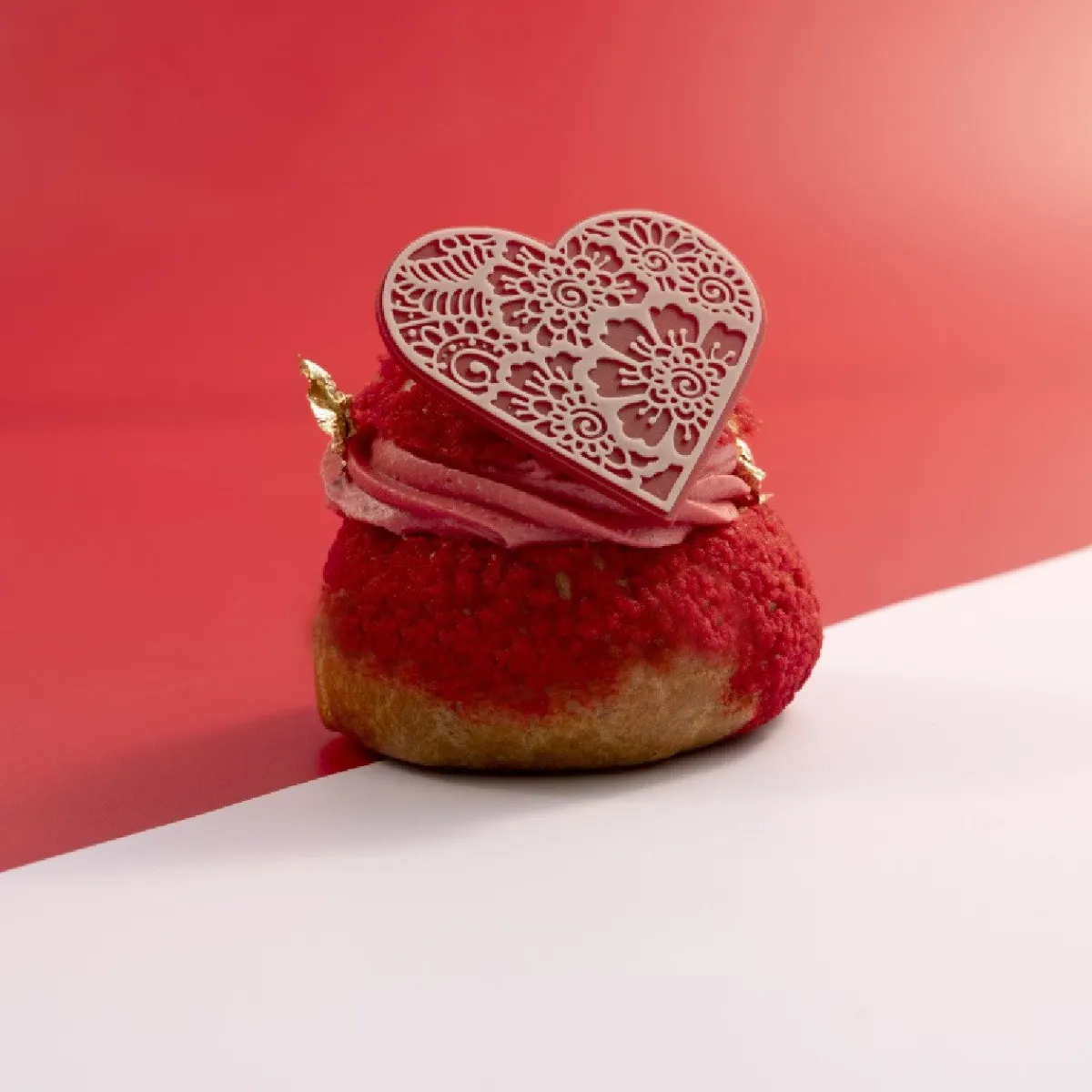 Dobla Chocoladedecoratie Lace Hart Rood / Wit (96 stuks) Online
