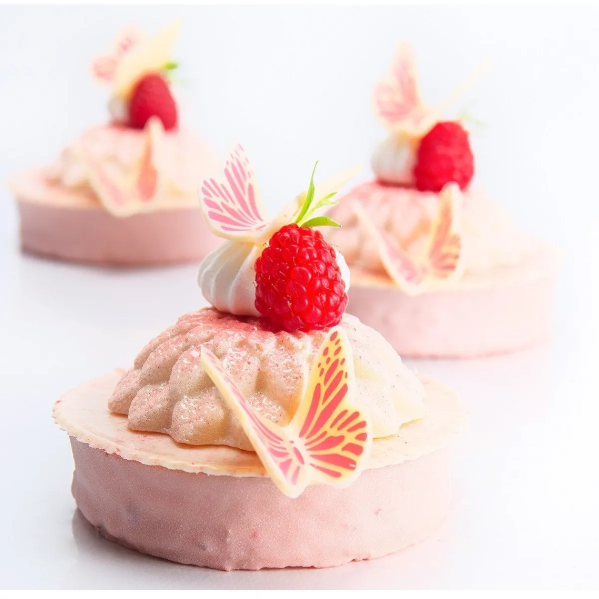 Dobla Chocoladedecoratie Vlinders Roze/Wit (120 stuks)