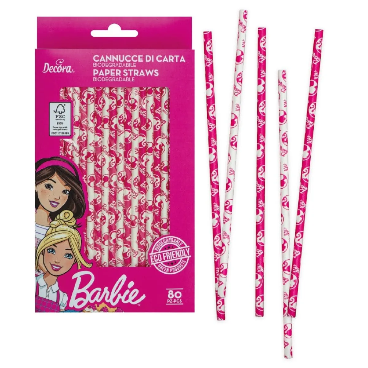 Decora Drinkrietjes Papier Barbie 80st. Online