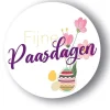Overig Etiket 'Fijne Paasdagen' Wit Ø50mm (500st) Best