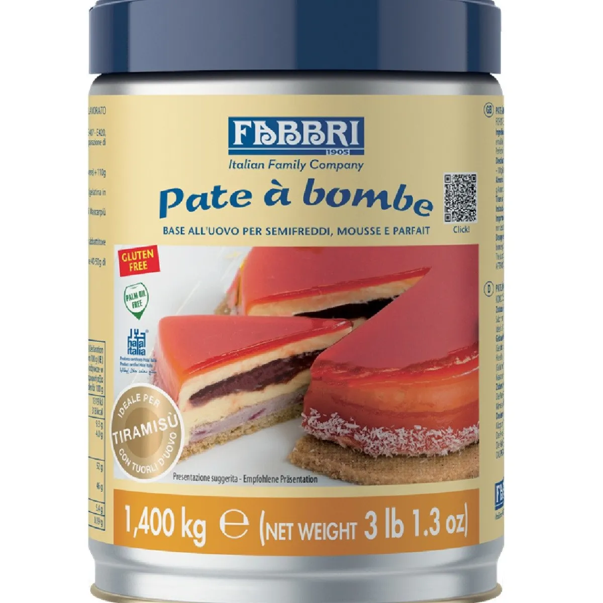 Fabbri Pate à Bombe (gepasteuriseerd ei) 1,4kg Clearance
