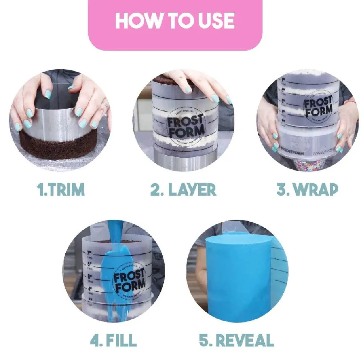 Frost Form Taart Coating Kit Rond 15cm New