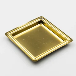 Overig Gebaksschoteltje kunststof Vierkant Goud 88mm Outlet