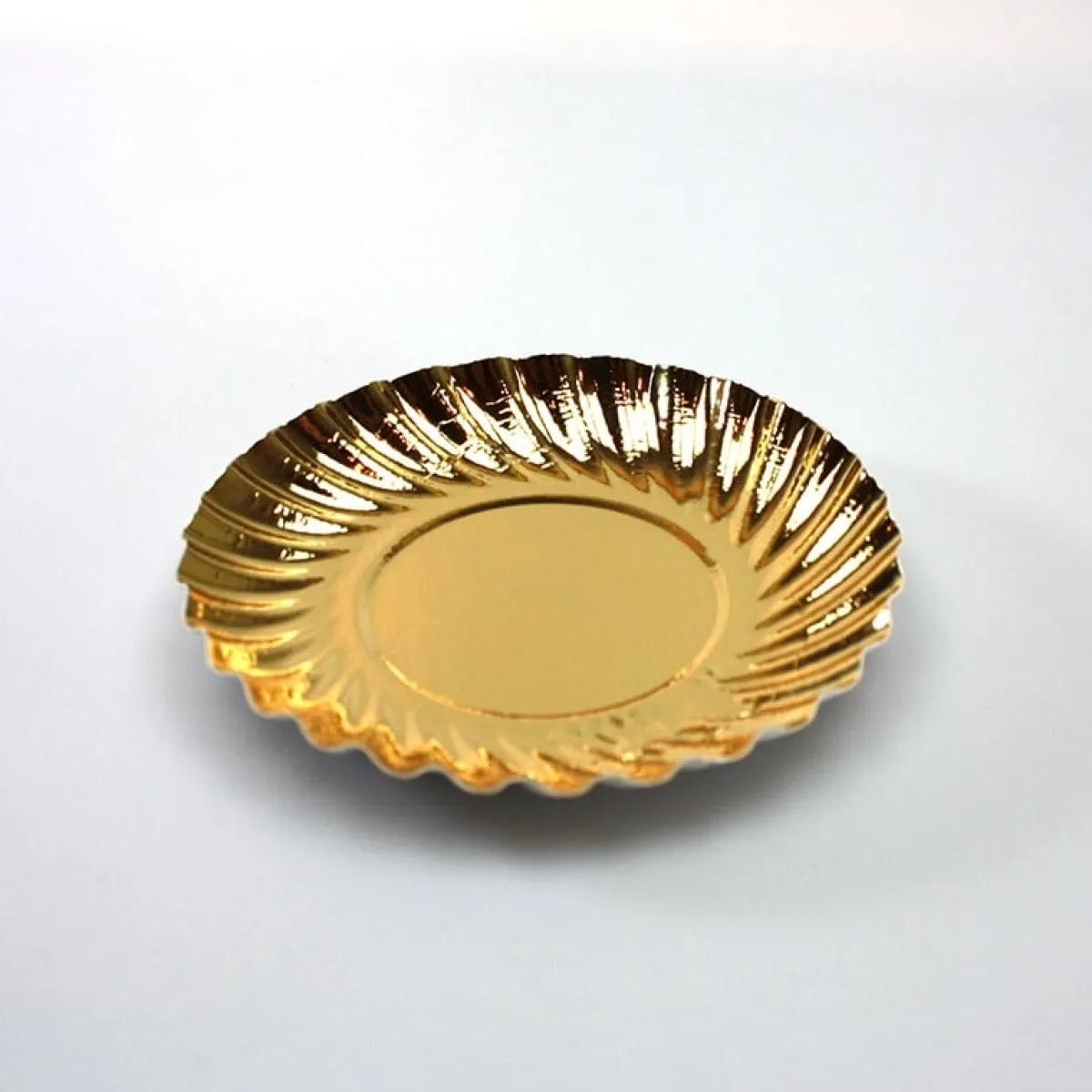 Overig Gebaksschoteltje Rond Ribbel Goud Ø8,8cm 100st. New
