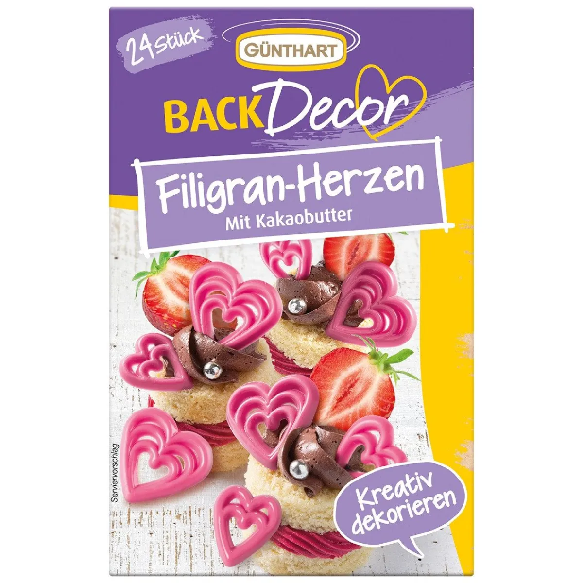 Günthart Chocoladedecoratie Hartjes Roze 24st. Online