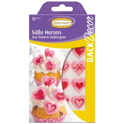 Günthart Suikerdecoratie Hartjes Met Opdruk 15st. Outlet