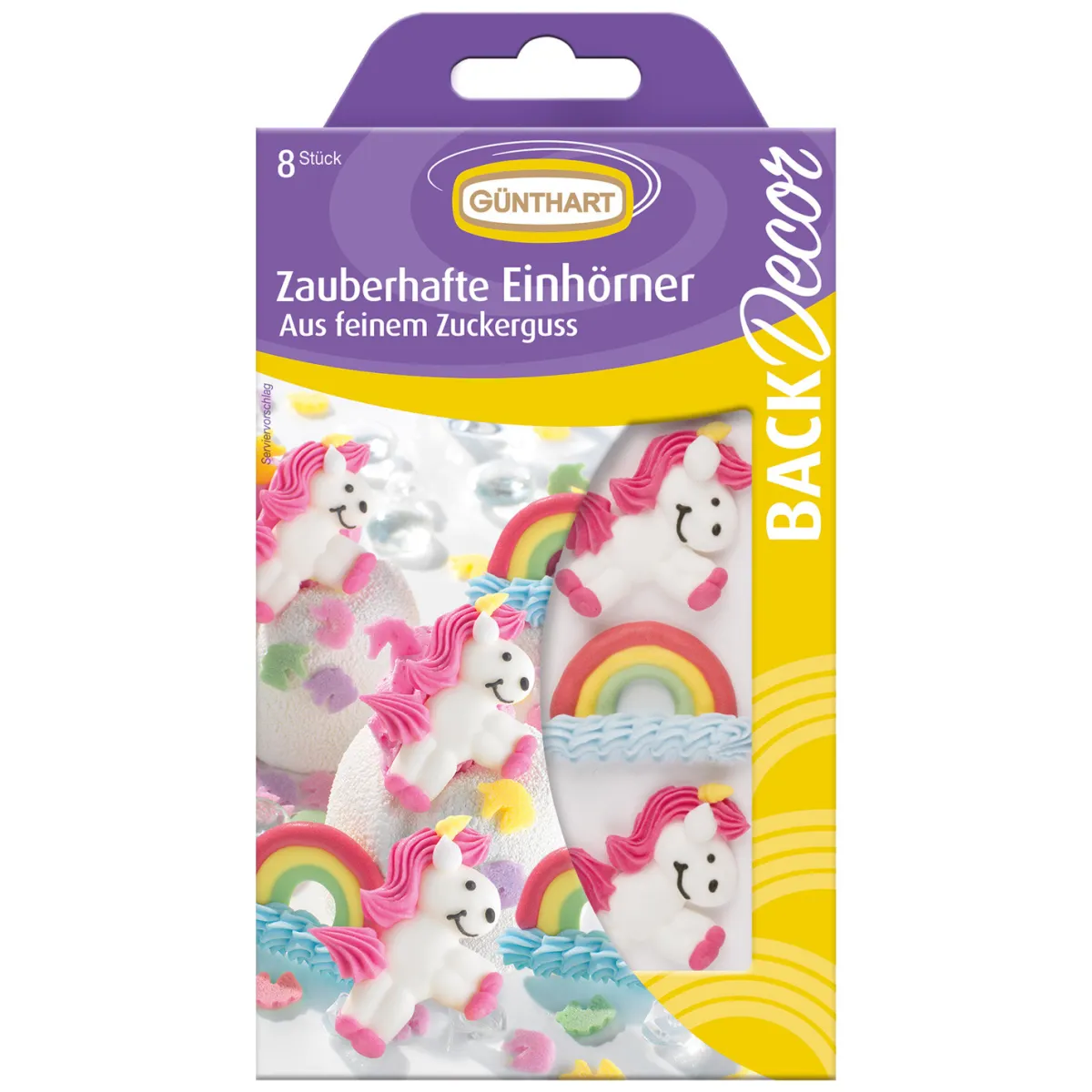 Günthart Suikerdecoratie Unicorn Regenbogen 8st. Discount