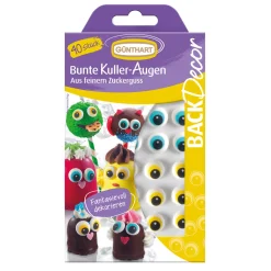 Günthart Suikerfiguren Oogjes Blauw/Geel 40st. (Ø14mm) Best