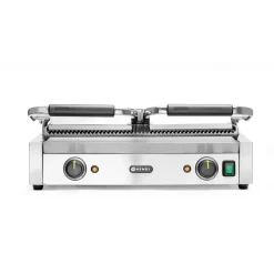Hendi Contactgrill - dubbele versie Geheel geribd Hot
