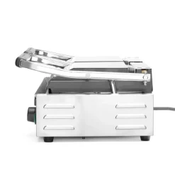 Hendi Contactgrill - dubbele versie Geheel geribd Hot