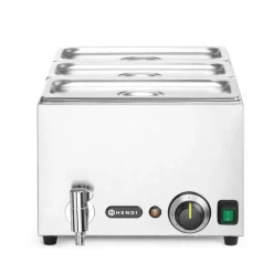 Hendi Set: Bain-marie met afvoerkraan + 3x GN 1/3 en deksel New