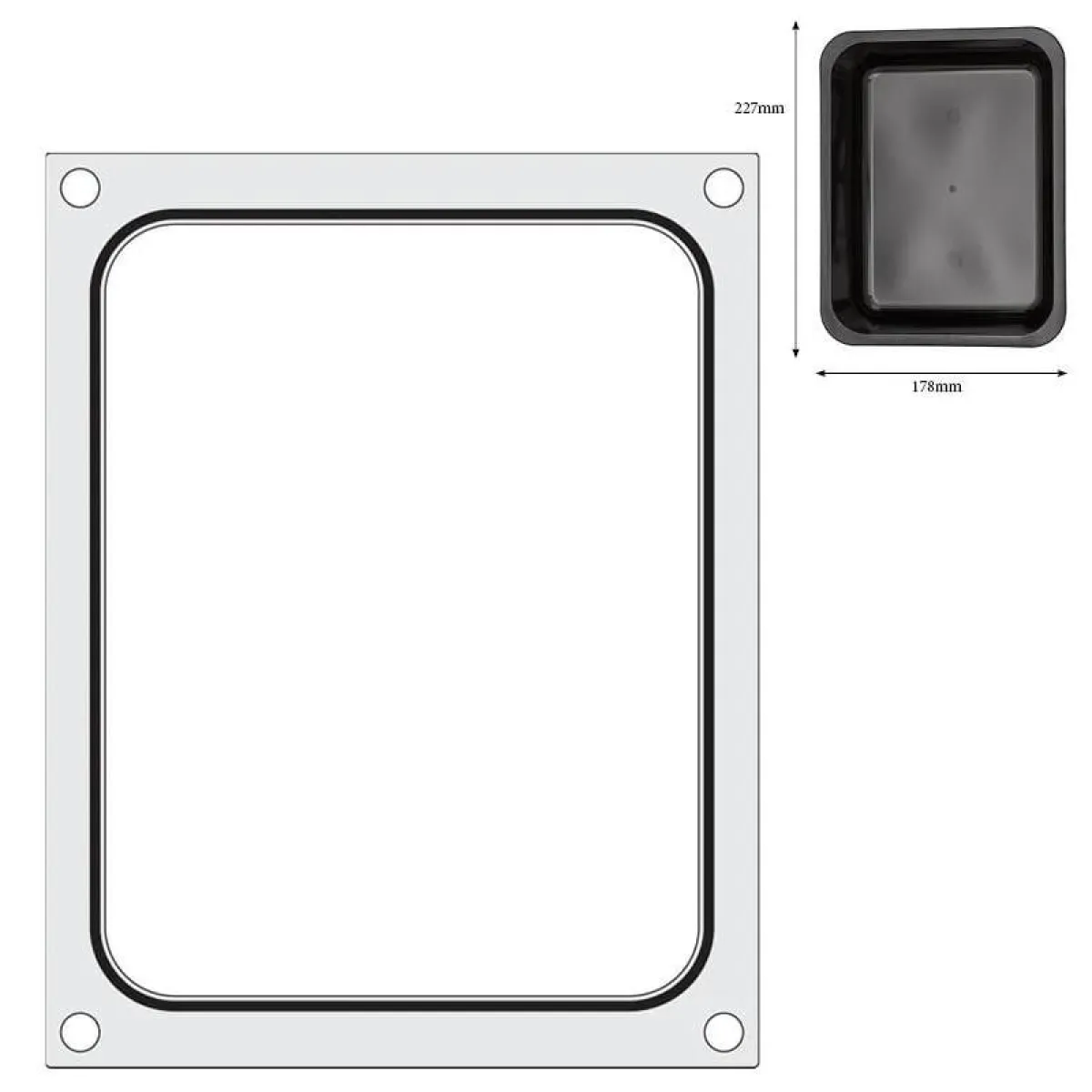 Hendi Traysealer matrix container 227x178 mm Online