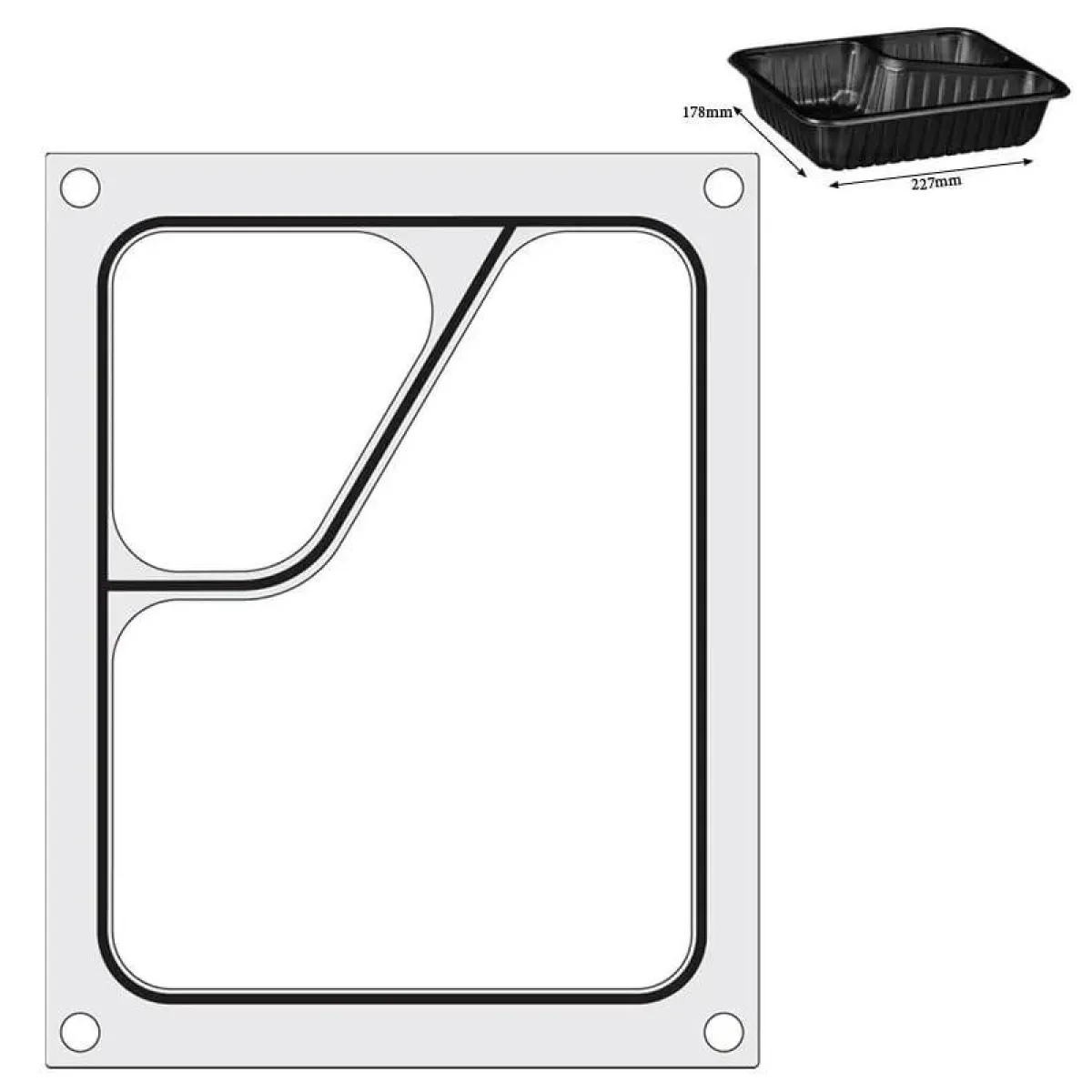Hendi Traysealer matrix Tweedelige colt container 227x178 mm Discount