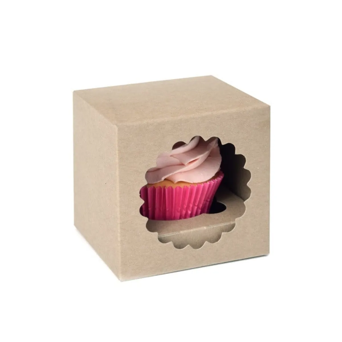 House of Marie HoM Cupcake Doosje 1 Kraft (incl. tray met venster) 3st. Sale