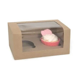 House of Marie HoM Cupcake Doosje 2 Kraft (incl. tray met venster) 100st. Hot