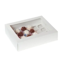 House of Marie HoM Cupcake Doosje 24 MINI Wit (incl tray met venster) 50st. Online