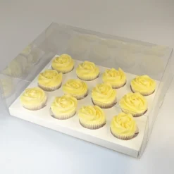 House of Marie HoM Cupcake Doosje 12 Transparant (incl. tray) 10st.